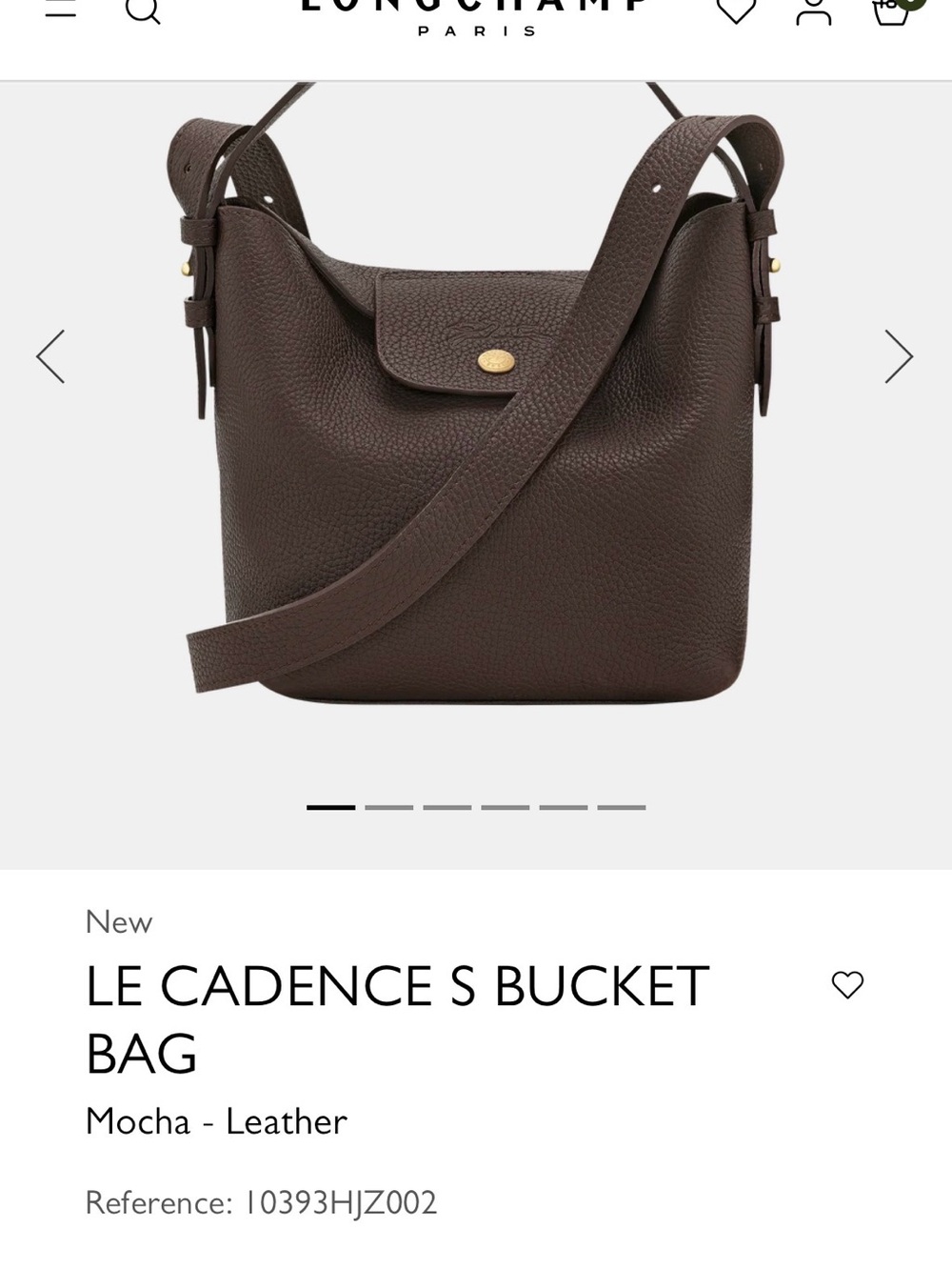 Longchamp Le Cadence S Bucket Bag in Mocha